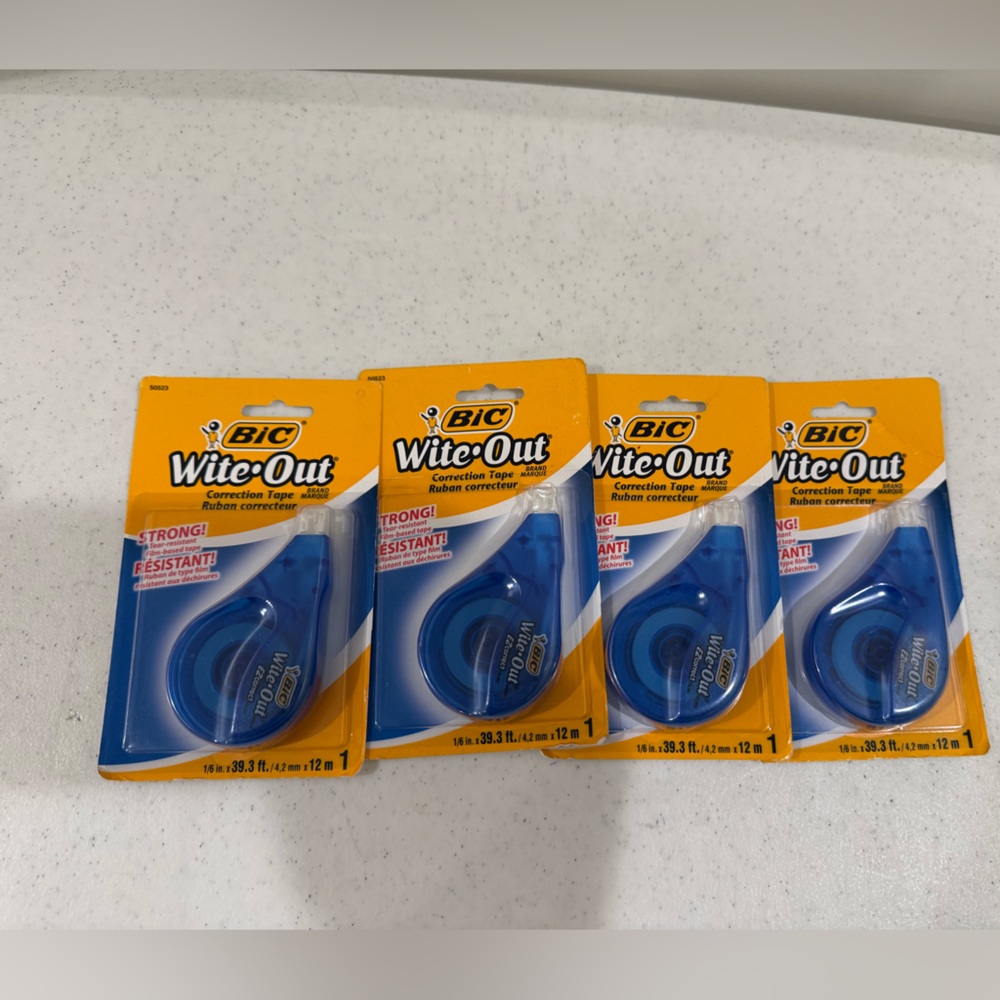 NEW BIC Wite-Out Correction Tape Bundle ~ 4 Included - Picture 4 of 7